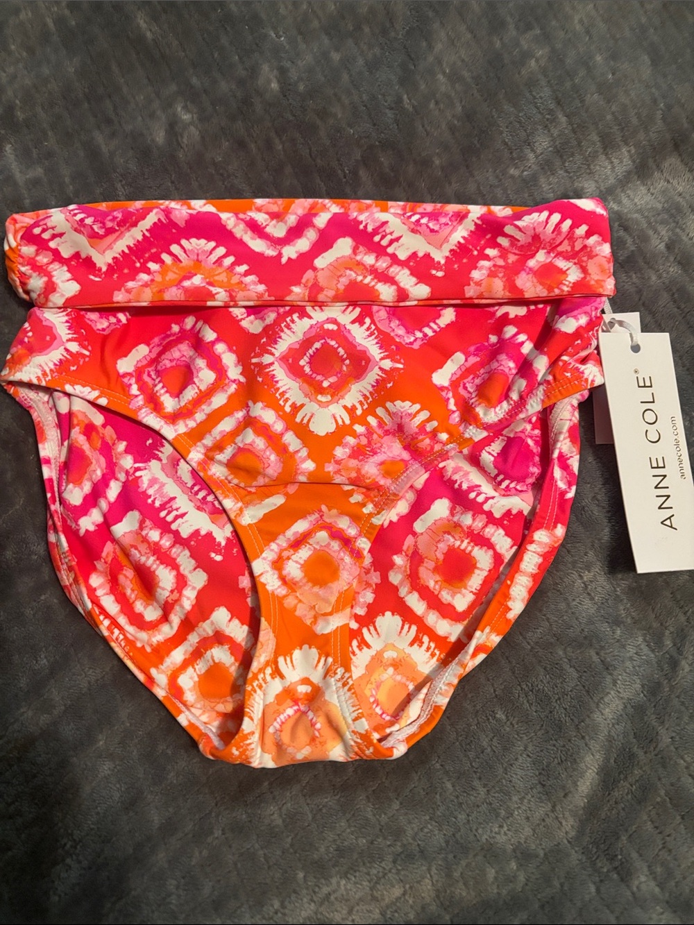 Anne Cole Tie Dye Foulard Soft Band High Waist Swim Bottom 3 way convertible